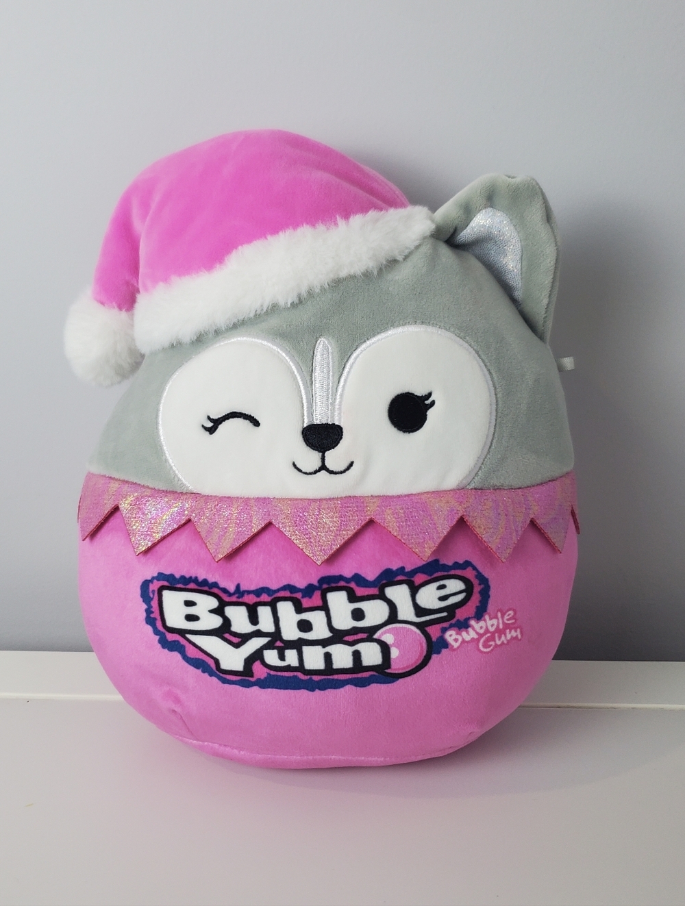Squishmallows Original Pink Bubble Yum 8-inch Holiday Heidi the Husky